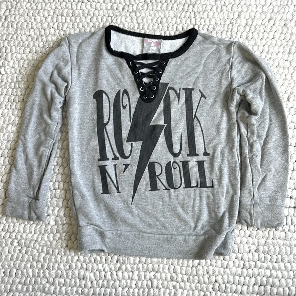 FBZ flowers by Zoe soft Rock N Roll lightweight girls sweatshirt 6x